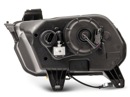 Raxiom LED Projector Headlights with DRL and Sequential Turn Signals; Black Housing; Clear Lens (10-12 Mustang w/ Factory Halogen Headlights)