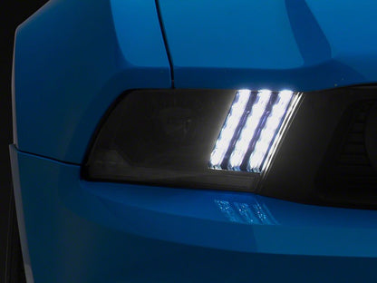 Raxiom LED Projector Headlights with DRL and Sequential Turn Signals; Black Housing; Clear Lens (10-12 Mustang w/ Factory Halogen Headlights)