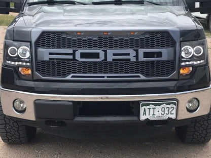 Raxiom G2 Super White LED Halo Projector Headlights; Black Housing; Clear Lens (09-14 F-150 w/ Factory Halogen Headlights)