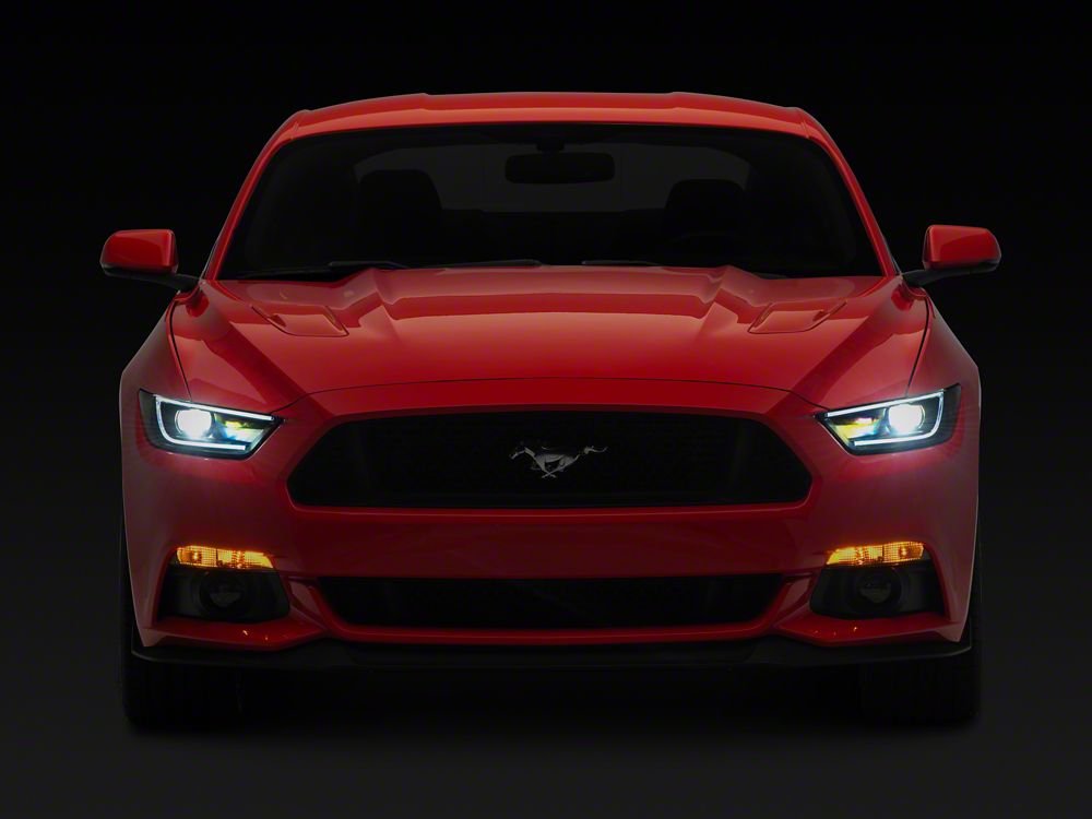 Raxiom CXR Series Hybrid LED Headlights; Black Housing; Smoked Lens (15-17 Mustang; 18-22 Mustang GT350, GT500)