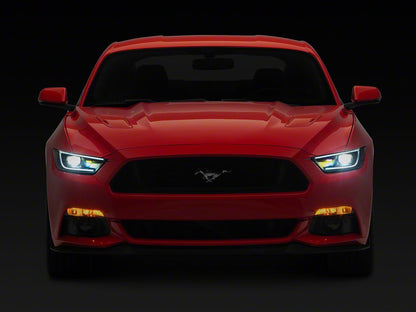 Raxiom CXR Series Hybrid LED Headlights; Black Housing; Smoked Lens (15-17 Mustang; 18-22 Mustang GT350, GT500)