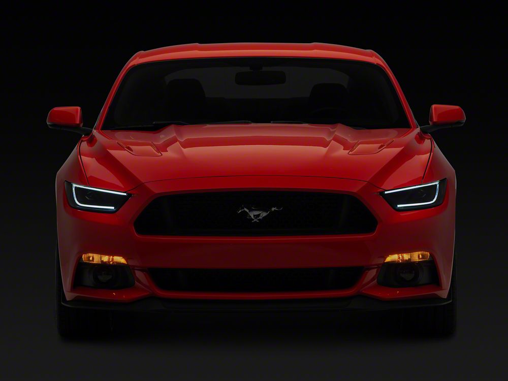 Raxiom CXR Series Hybrid LED Headlights; Black Housing; Smoked Lens (15-17 Mustang; 18-22 Mustang GT350, GT500)