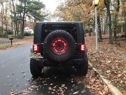 Raxiom Axial Series Vision LED Tail Lights; Black Housing; Smoked Lens (07-18 Jeep Wrangler JK)