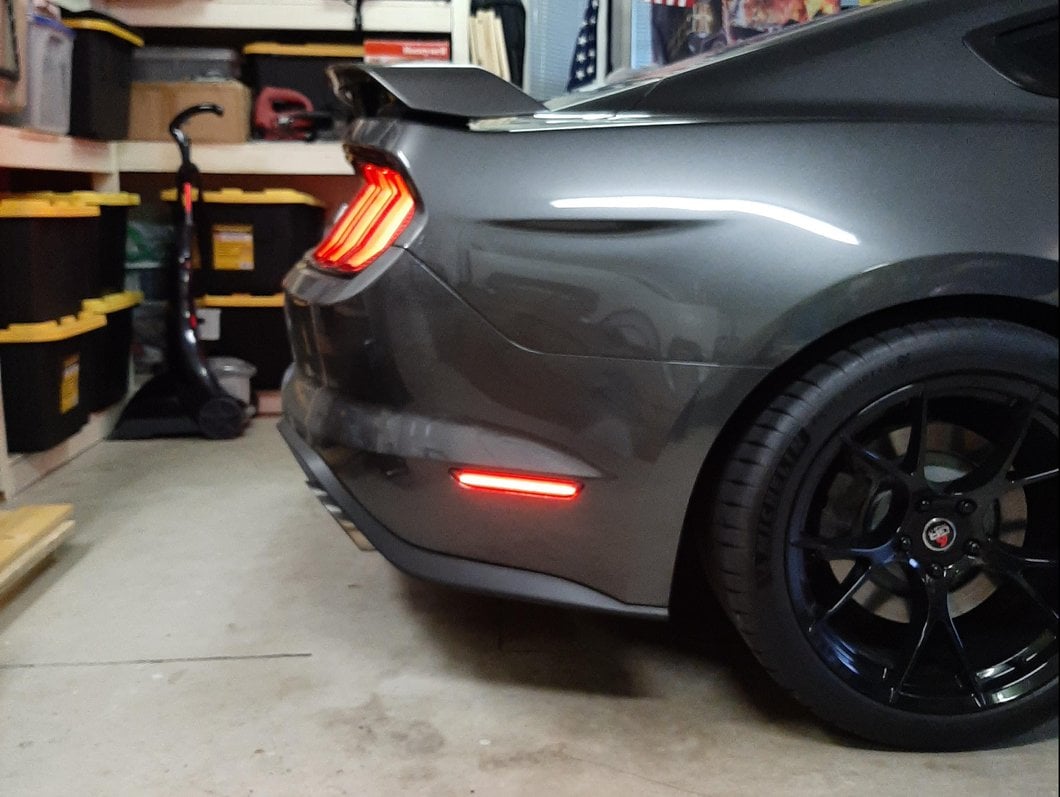 Raxiom Axial Series LED Side Marker Lights; Rear; Smoked (15-23 Mustang)