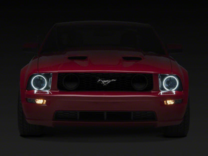 Raxiom Axial Series CCFL Halo Projector Headlights and LED Halo Fog Lights; Smoked (05-09 Mustang w/ Factory Halogen Headlights, Excluding GT500)