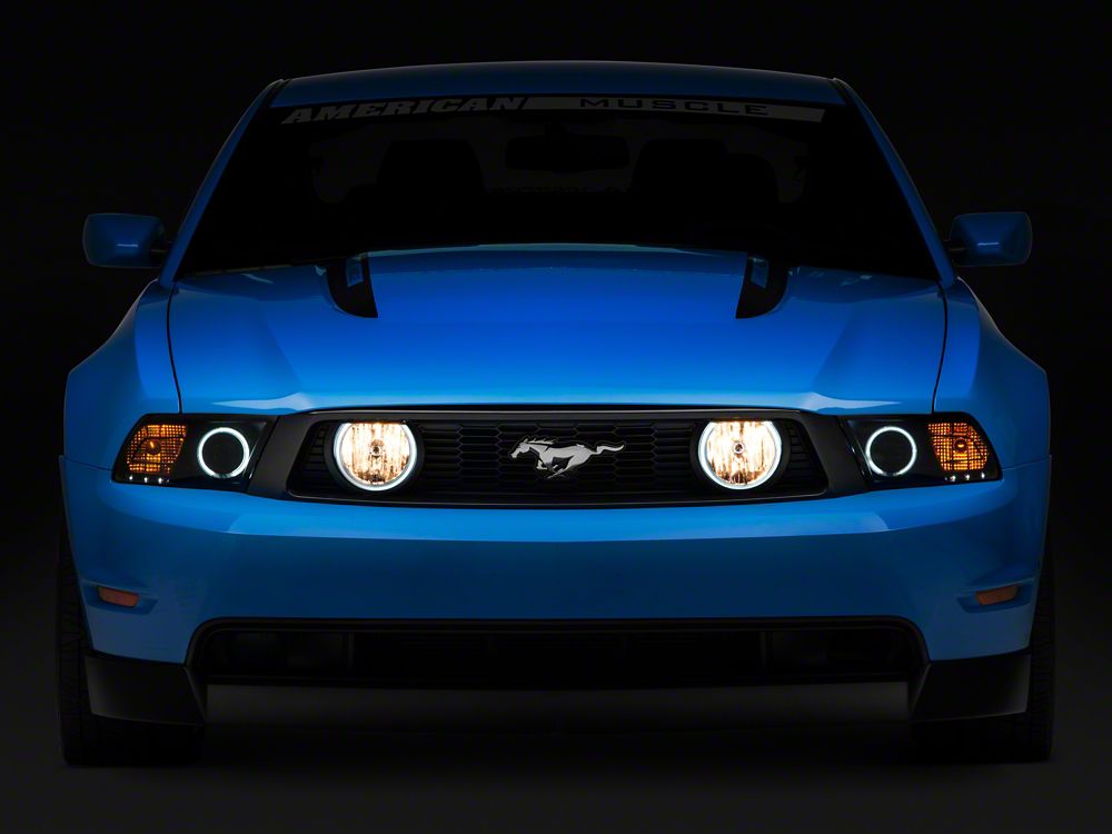 Raxiom Axial Series CCFL Halo Projector Headlights and LED Halo Fog Lights; Smoked (05-09 Mustang w/ Factory Halogen Headlights, Excluding GT500)