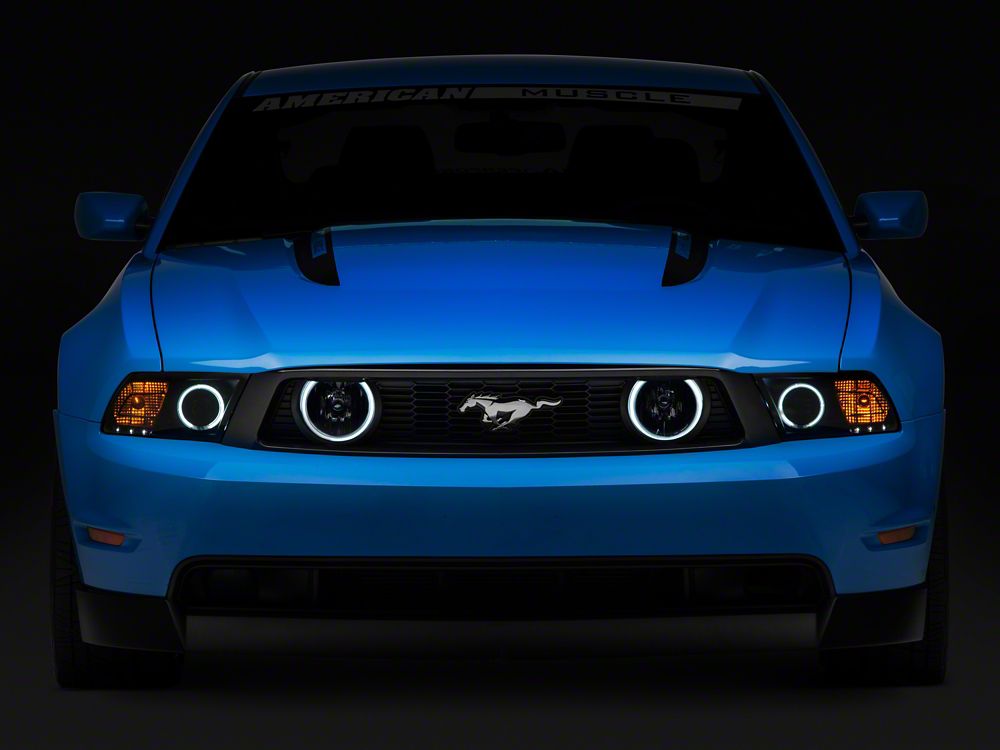 Raxiom Axial Series CCFL Halo Projector Headlights and LED Halo Fog Lights; Smoked (05-09 Mustang w/ Factory Halogen Headlights, Excluding GT500)