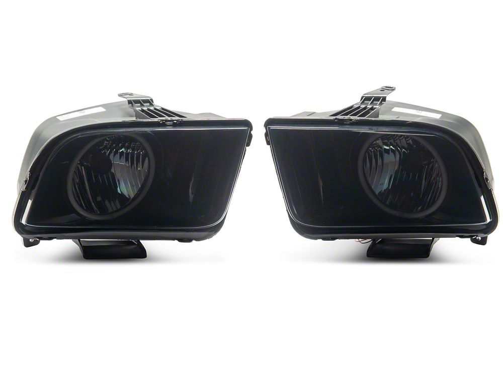 Raxiom Axial Series CCFL Halo Projector Headlights and LED Halo Fog Lights; Smoked (05-09 Mustang w/ Factory Halogen Headlights, Excluding GT500)