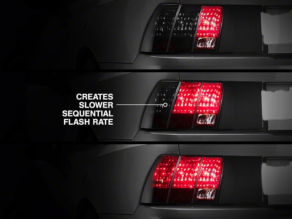 Raxiom Sequential Tail Light Kit with Modified Turn Signal Flasher V1; Plug-and-Play Harness (96-04 Mustang, Excluding 99-01 Cobra)