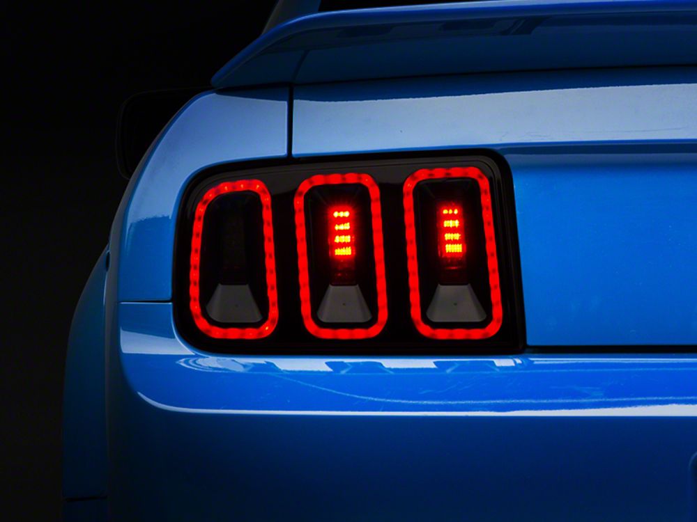 Raxiom Gen5 Tail Lights and Axial Series LED Third Brake Light; Smoked (05-09 Mustang)