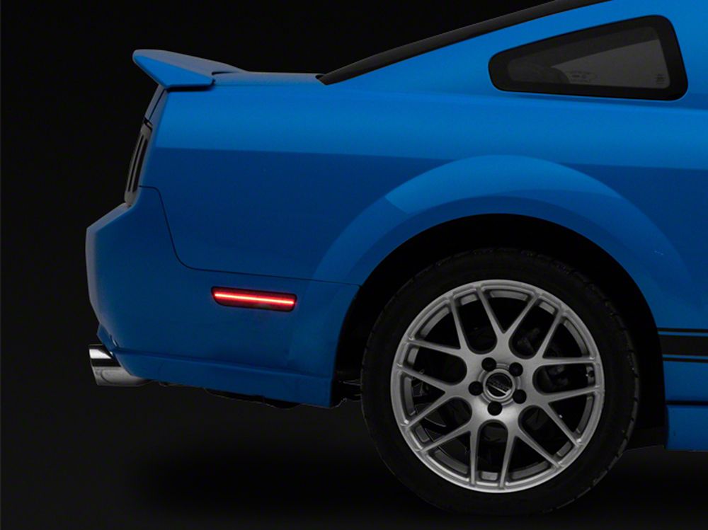 Raxiom Vector V2 LED Tail Lights and Axial Series LED Side Markers; Smoked (05-09 Mustang)