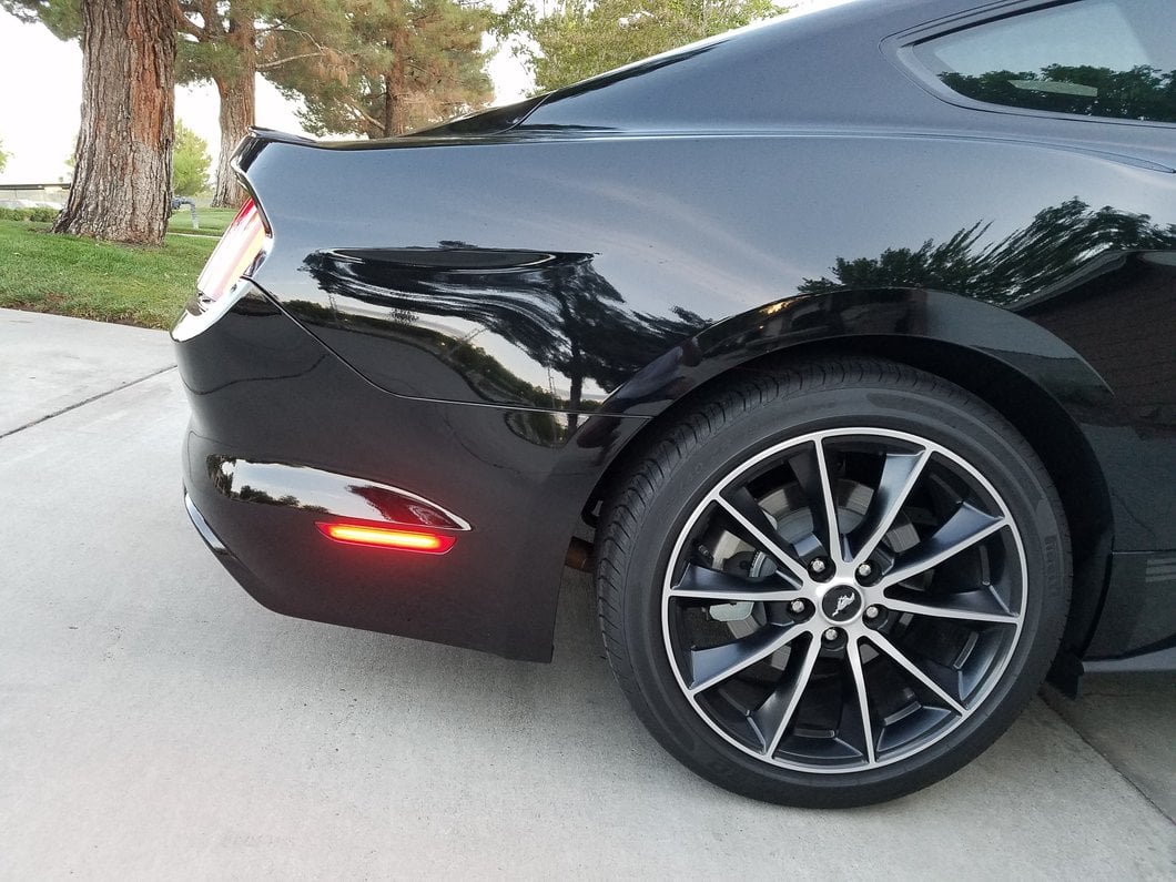 Raxiom Axial Series LED Side Marker Lights; Rear; Red (15-23 Mustang)