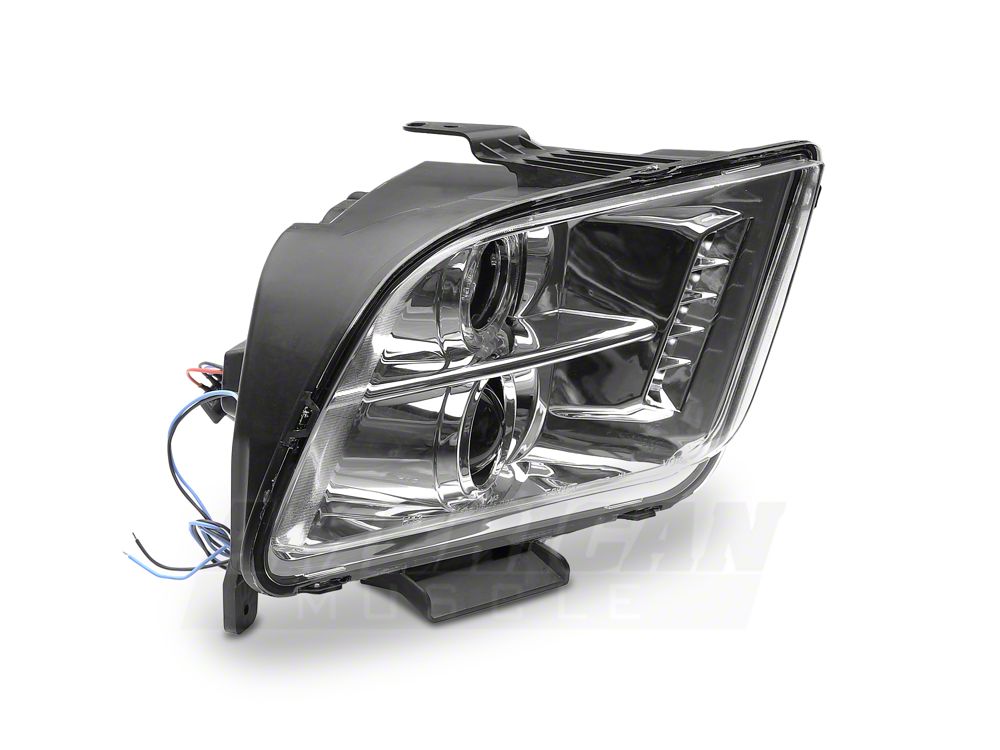 Raxiom LED Halo Projector Headlights; Chrome Housing; Clear Lens (05-09 Mustang w/ Factory Halogen Headlights, Excluding GT500)
