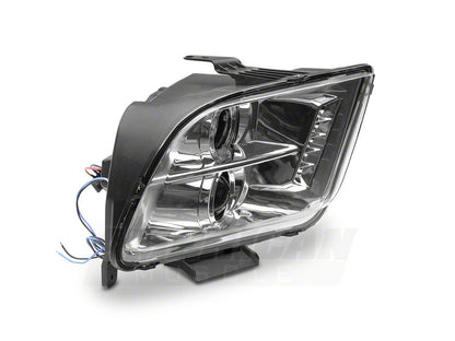 Raxiom LED Halo Projector Headlights; Chrome Housing; Clear Lens (05-09 Mustang w/ Factory Halogen Headlights, Excluding GT500)
