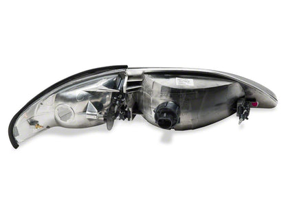 Raxiom Axial Series Cobra Style Headlights; Black Housing; Clear Lens (94-98 Mustang)