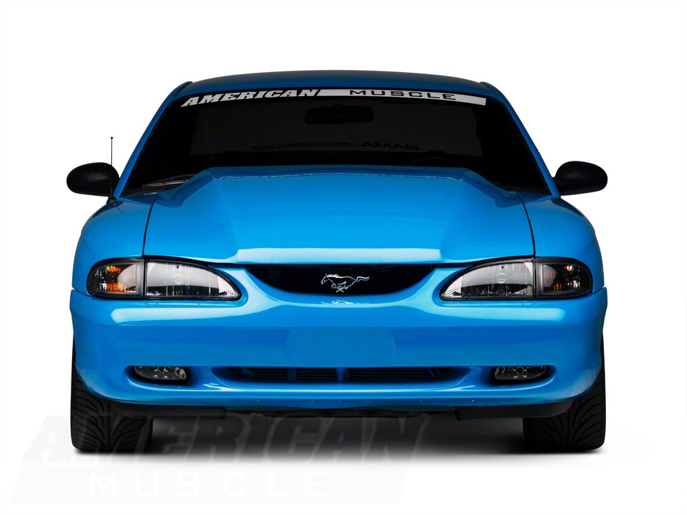 Raxiom Axial Series Cobra Style Headlights; Black Housing; Clear Lens (94-98 Mustang)