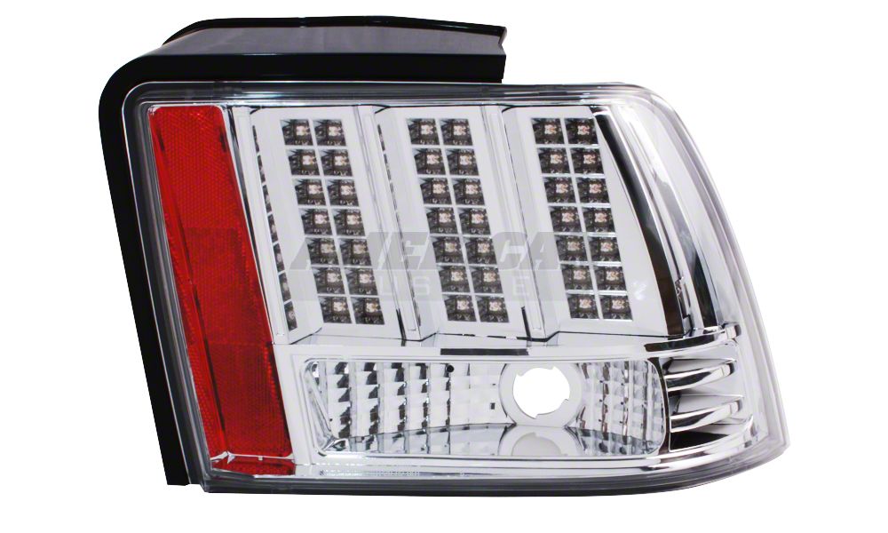 Raxiom Axial Series Projector LED Headlight and LED Tail Light Combo; Chrome (99-04 Mustang, Excluding Cobra)