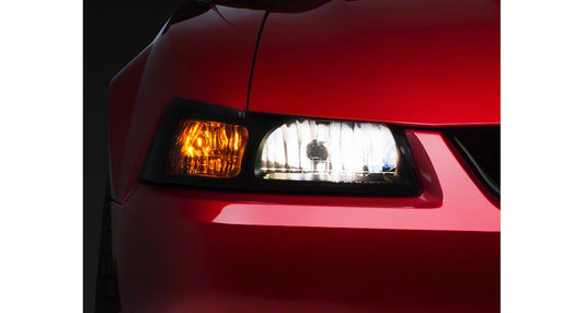 Raxiom Axial Series OE Style Headlights; Black Housing; Smoked Lens (99-04 Mustang)