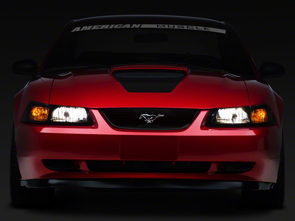 Raxiom Axial Series OE Style Headlights; Black Housing; Smoked Lens (99-04 Mustang)