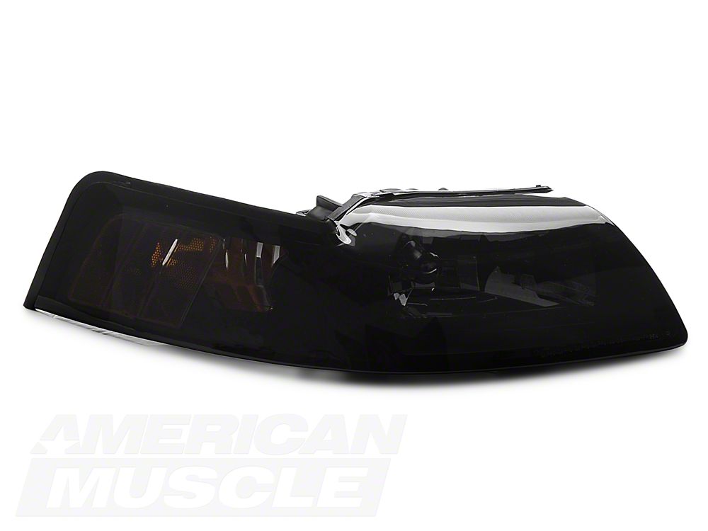 Raxiom Axial Series OE Style Headlights; Black Housing; Smoked Lens (99-04 Mustang)