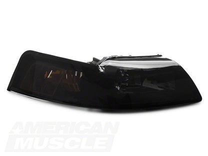 Raxiom Axial Series OE Style Headlights; Black Housing; Smoked Lens (99-04 Mustang)