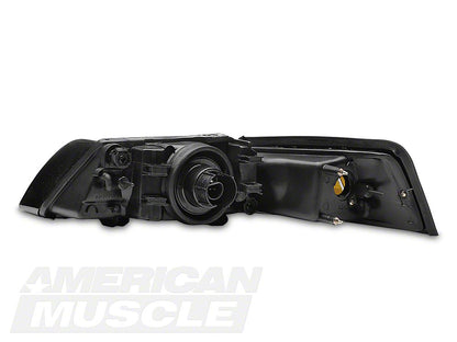Raxiom Axial Series OE Style Headlights; Black Housing; Smoked Lens (99-04 Mustang)