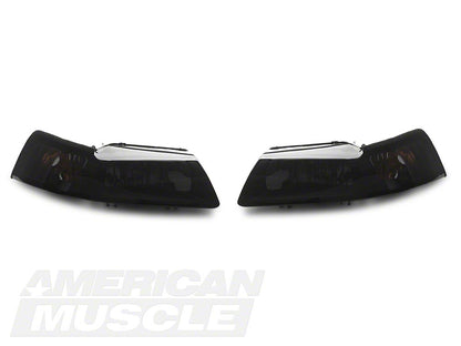 Raxiom Axial Series OE Style Headlights; Black Housing; Smoked Lens (99-04 Mustang)