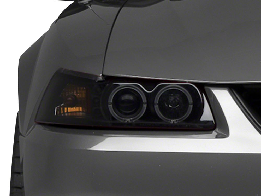 Raxiom Dual LED Halo Projector Headlights; Black Housing; Smoked Lens (99-04 Mustang)