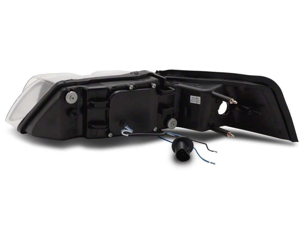 Raxiom Dual LED Halo Projector Headlights; Chrome Housing; Clear Lens (99-04 Mustang)
