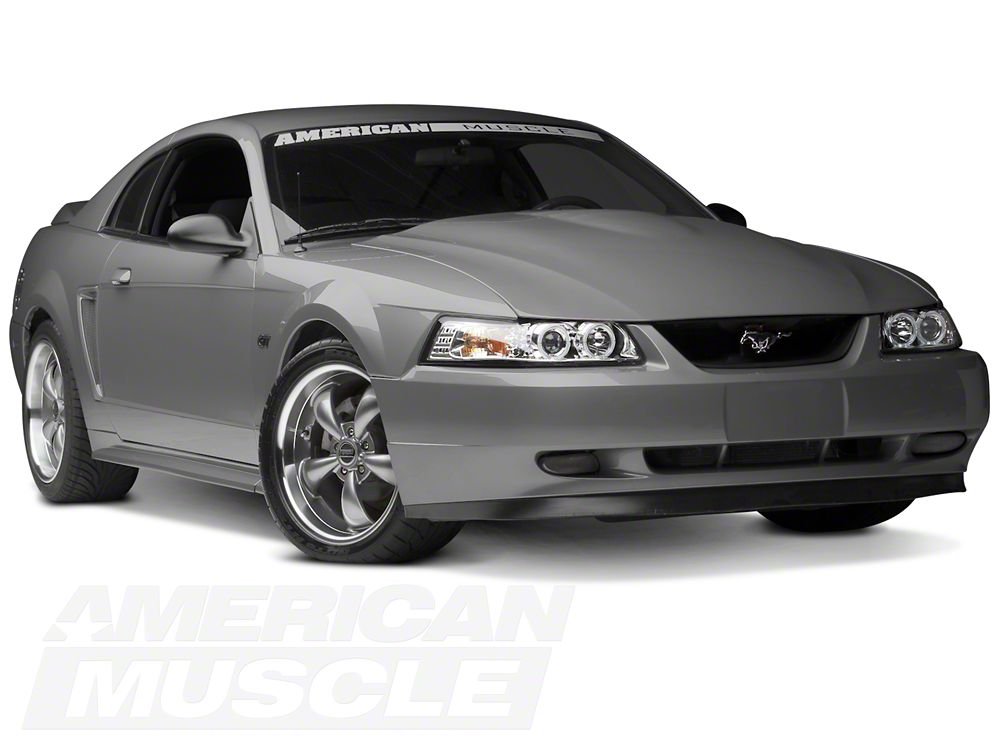 Raxiom Dual LED Halo Projector Headlights; Chrome Housing; Clear Lens (99-04 Mustang)