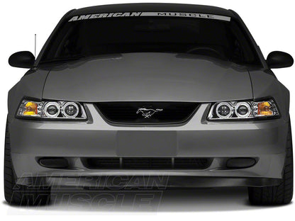 Raxiom Dual LED Halo Projector Headlights; Chrome Housing; Clear Lens (99-04 Mustang)