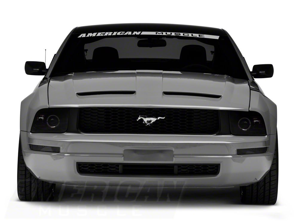 Raxiom 2010 Style LED Halo Headlights; Black Housing; Smoked Lens (05-09 Mustang w/ Factory Halogen Headlights, Excluding GT500)
