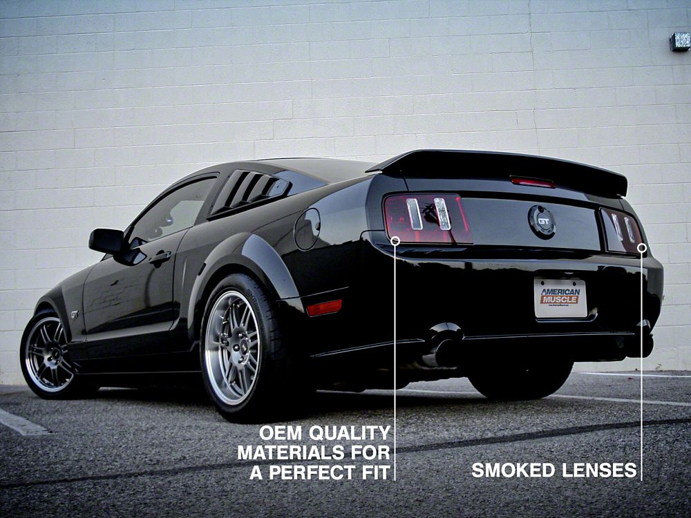 Raxiom Coyote Tail Lights; Black Housing; Smoked Lens (05-09 Mustang)