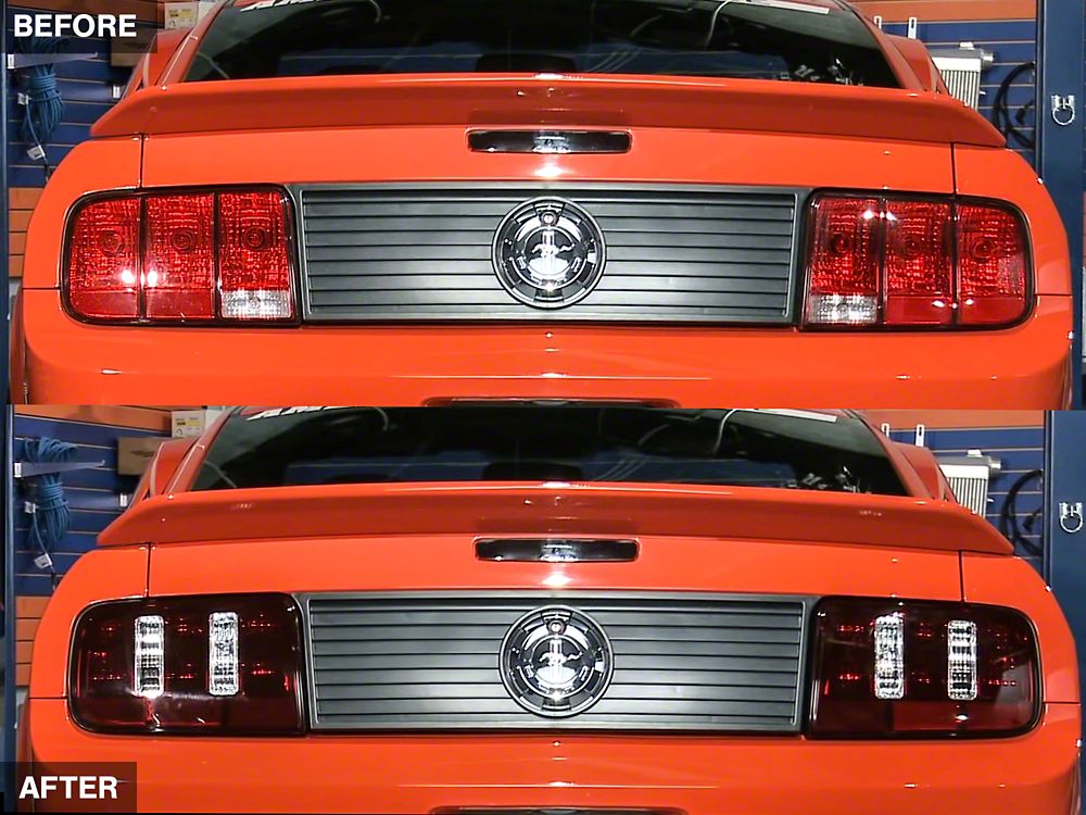 Raxiom Coyote Tail Lights; Black Housing; Smoked Lens (05-09 Mustang)