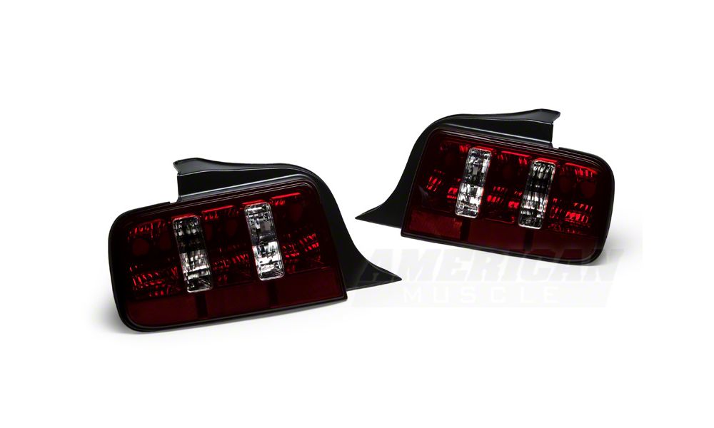 Raxiom Coyote Tail Lights; Black Housing; Smoked Lens (05-09 Mustang)