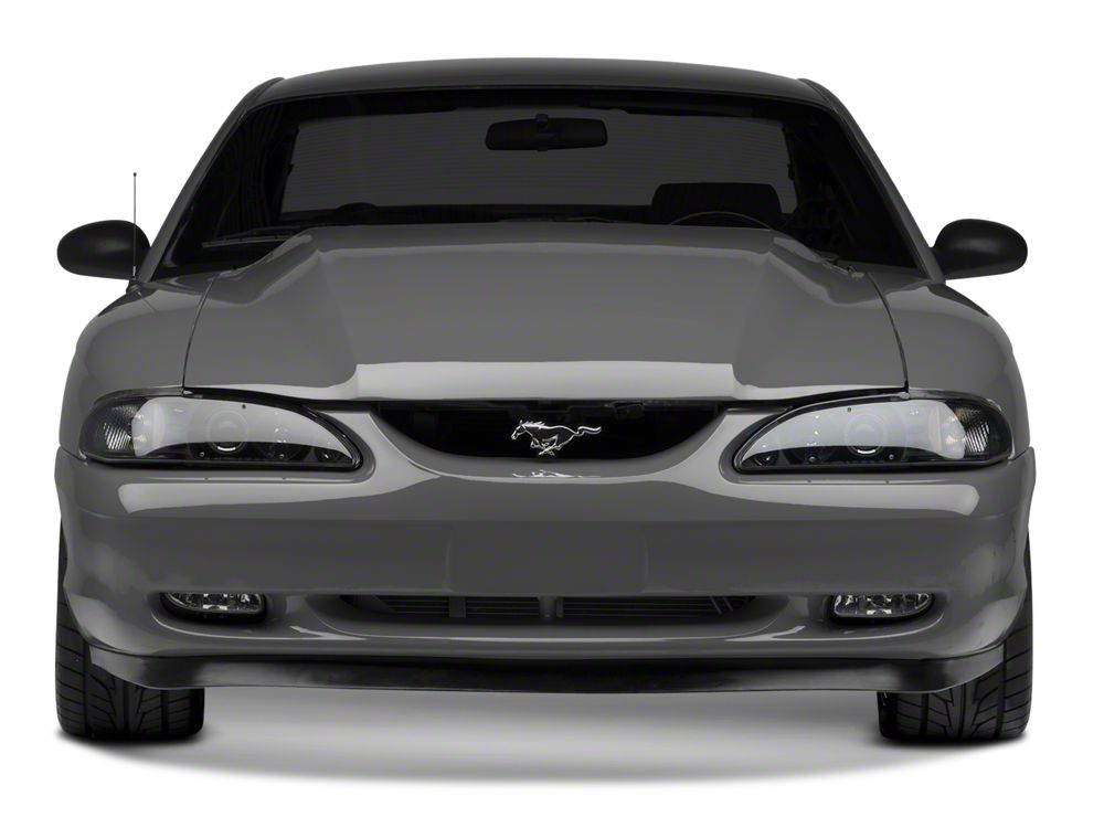Raxiom LED Halo Projector Headlights; Black Housing; Smoked Lens (94-98 Mustang)