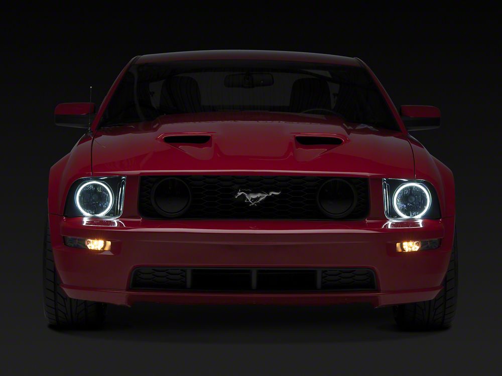 Raxiom Axial Series CCFL Halo Projector Headlights; Black Housing; Smoked Lens (05-09 Mustang w/ Factory Halogen Headlights, Excluding GT500)