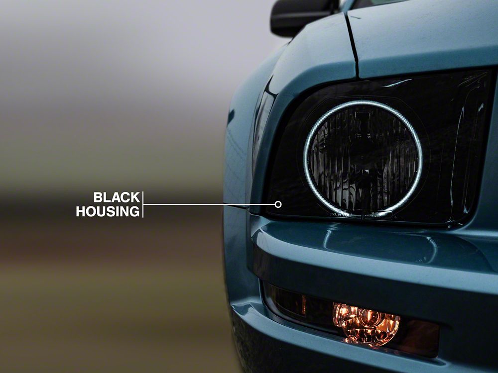 Raxiom Axial Series CCFL Halo Projector Headlights; Black Housing; Smoked Lens (05-09 Mustang w/ Factory Halogen Headlights, Excluding GT500)