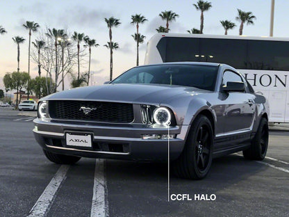 Raxiom Axial Series CCFL Halo Projector Headlights; Black Housing; Smoked Lens (05-09 Mustang w/ Factory Halogen Headlights, Excluding GT500)