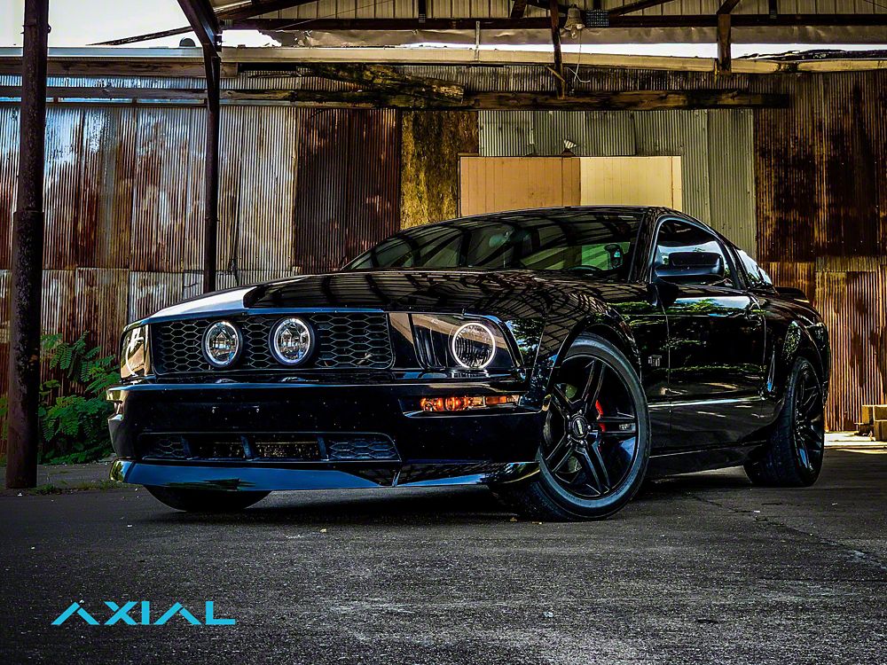 Raxiom Axial Series CCFL Halo Projector Headlights; Black Housing; Smoked Lens (05-09 Mustang w/ Factory Halogen Headlights, Excluding GT500)