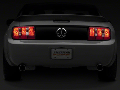 Raxiom Coyote Tail Lights; Chrome Housing; Red/Clear Lens (05-09 Mustang)