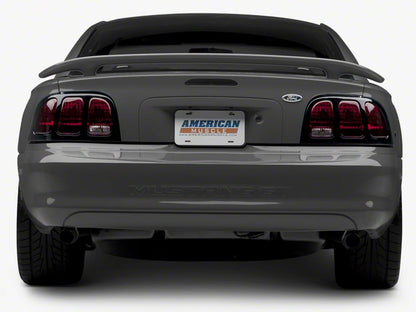 Raxiom Tail Lights; Black Housing; Smoked Lens (96-98 Mustang)