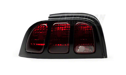 Raxiom Tail Lights; Black Housing; Smoked Lens (96-98 Mustang)