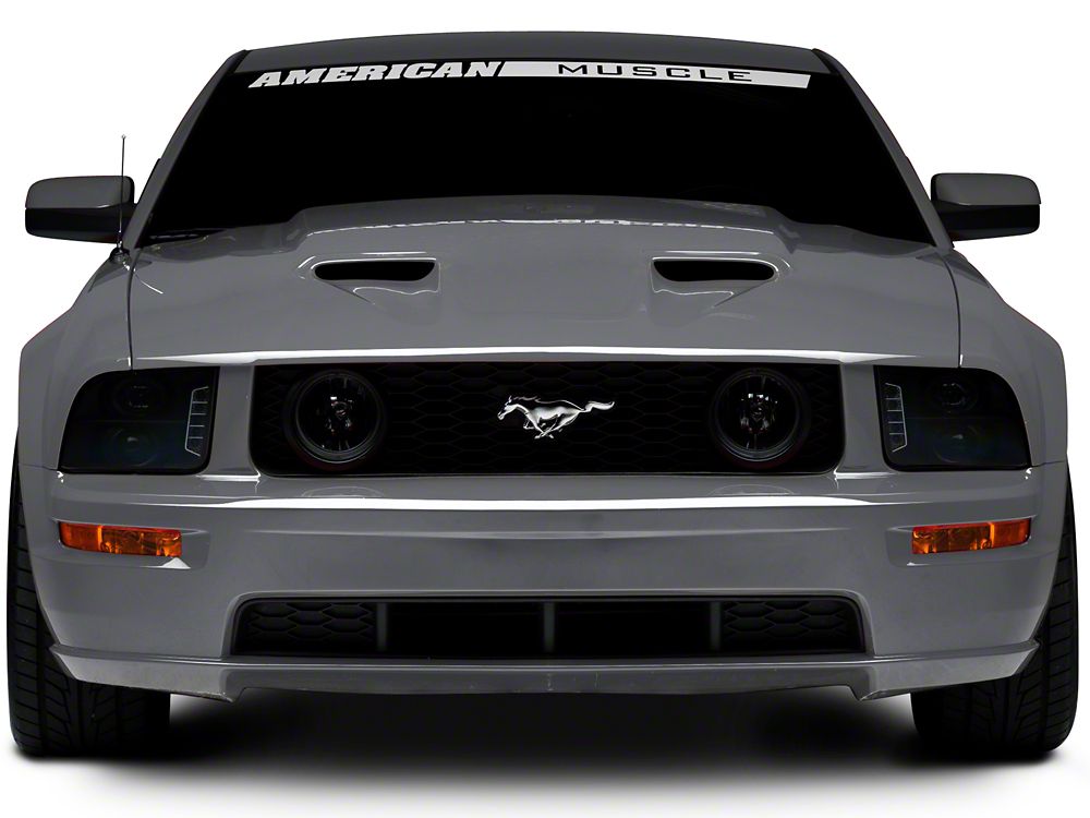 Raxiom LED Halo Projector Headlights; Black Housing; Smoked Lens (05-09 Mustang w/ Factory Halogen Headlights, Excluding GT500)