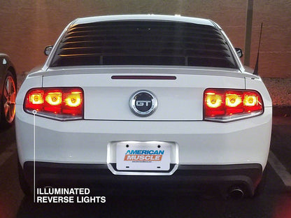 Raxiom Aero Tail Lights; Black Housing; Smoked Lens (10-12 Mustang)