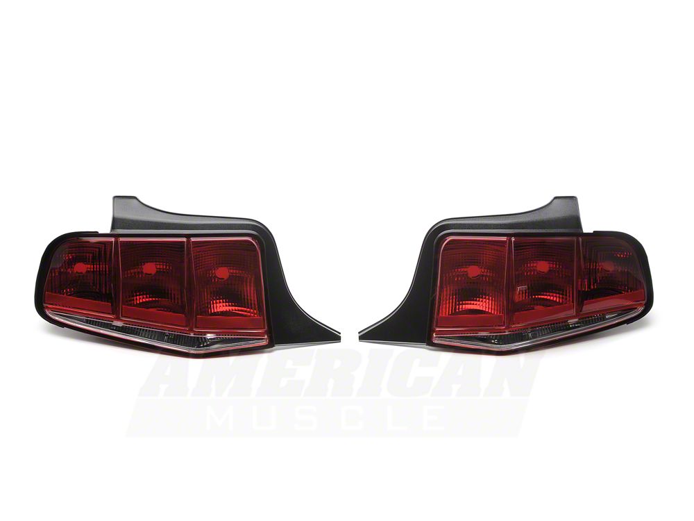 Raxiom Aero Tail Lights; Black Housing; Smoked Lens (10-12 Mustang)