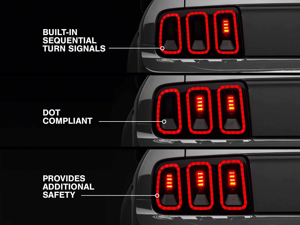 Raxiom Gen5 Tail Lights; Black Housing; Smoked Lens (05-09 Mustang)