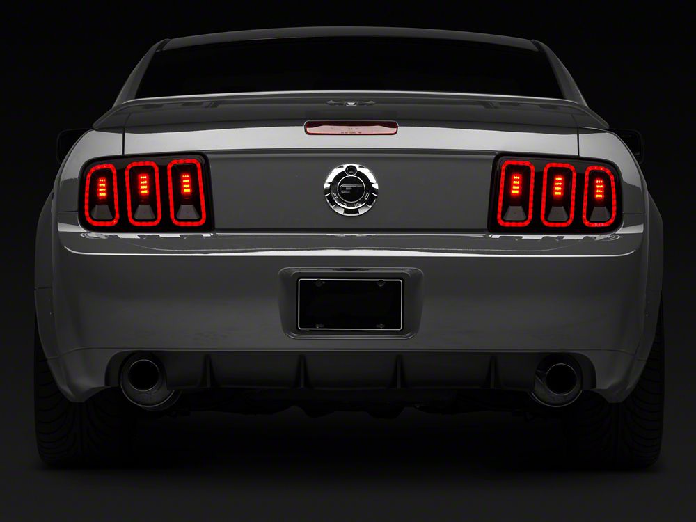 Raxiom Gen5 Tail Lights; Black Housing; Smoked Lens (05-09 Mustang)