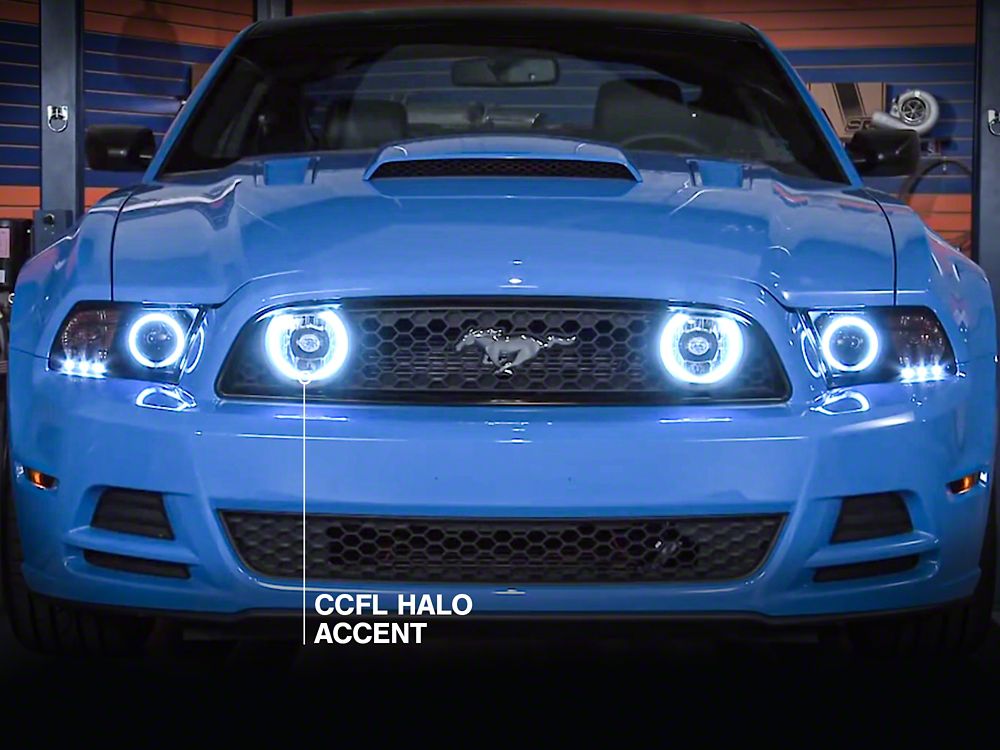 Raxiom CCFL Halo Fog Lights; Smoked (13-14 Mustang GT)