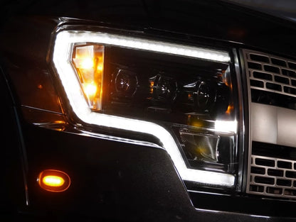 Raxiom G4 Projector Headlights; Black Housing; Clear Lens (09-14 F-150 w/ Factory Halogen Headlights)